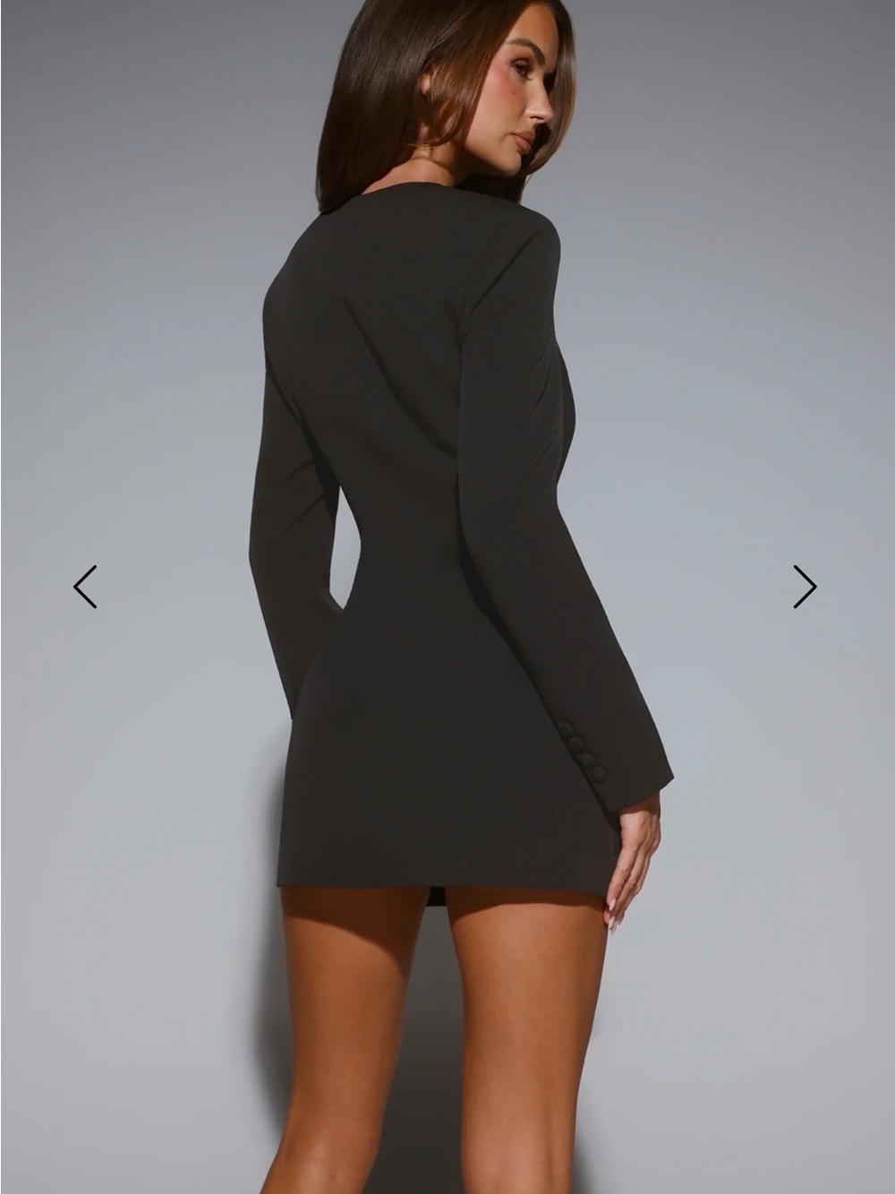 Hello Molly Black Long-Sleeve Button Mini Dress - Picture 3 of 9